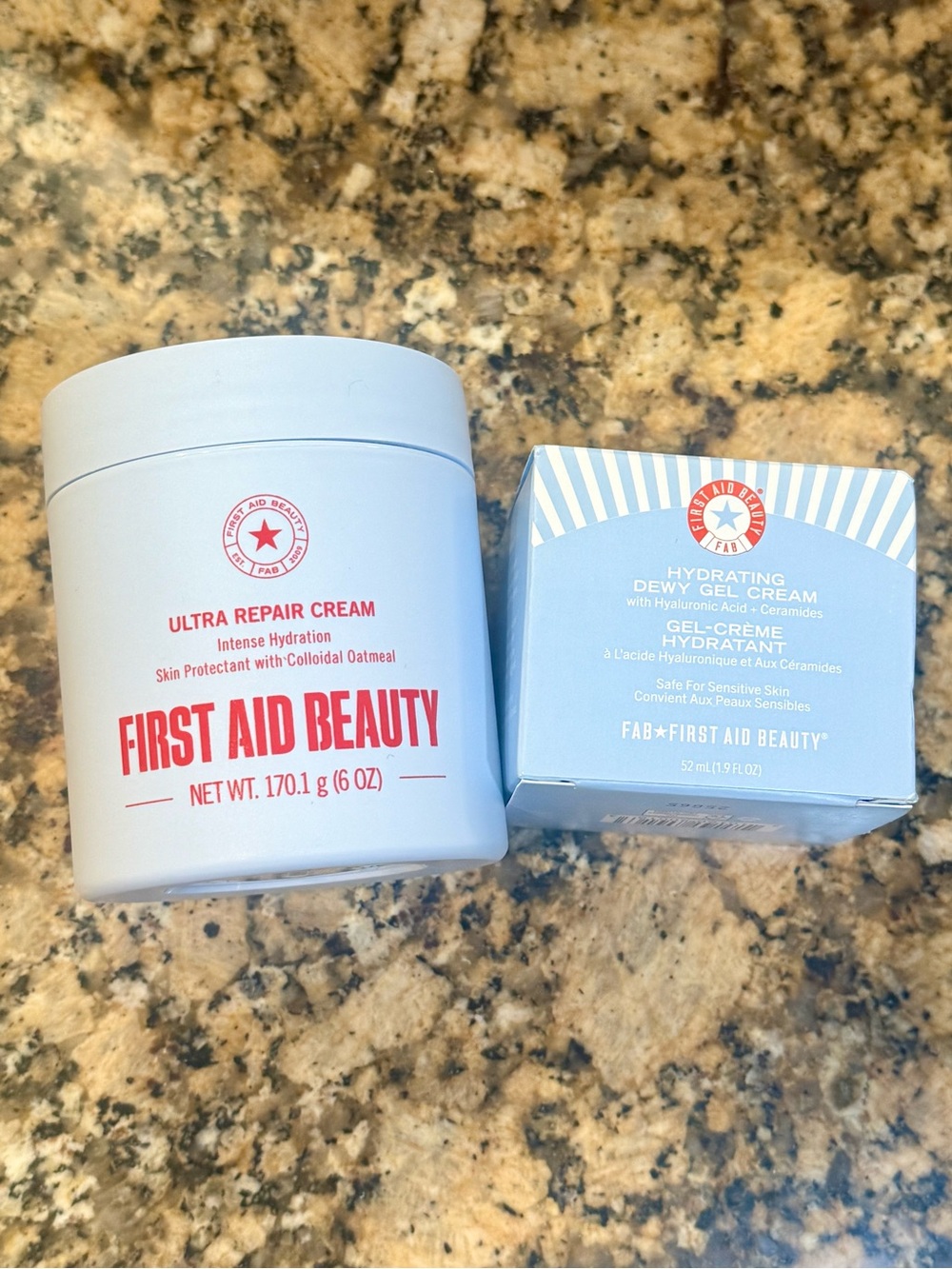 First Aid Beauty Bundle Ultra Repair Cream 6oz Dewy Gel Cream Ceramides New